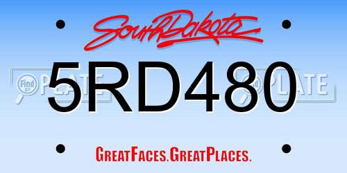5RD480 South Dakota License Plate