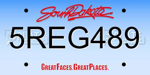 5REG489 South Dakota License Plate