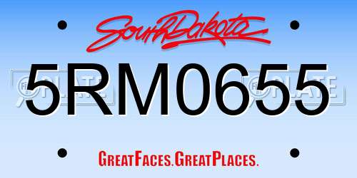 5RM0655 South Dakota License Plate