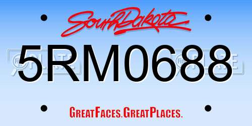 5RM0688 South Dakota License Plate