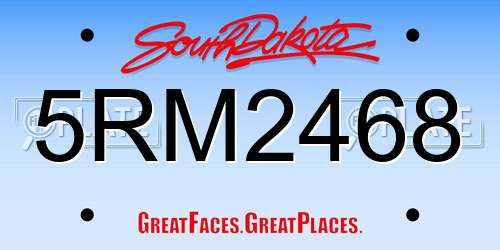 5RM2468 South Dakota License Plate