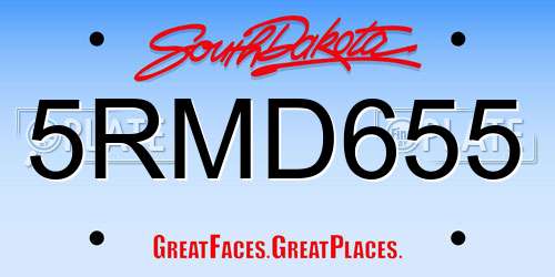 5RMD655 South Dakota License Plate