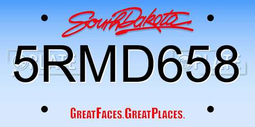 5RMD658 South Dakota License Plate