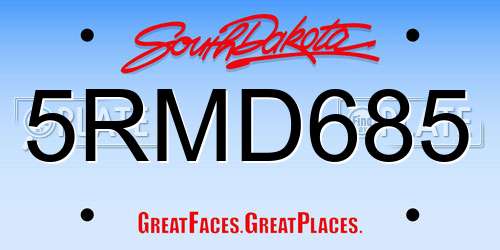 5RMD685 South Dakota License Plate