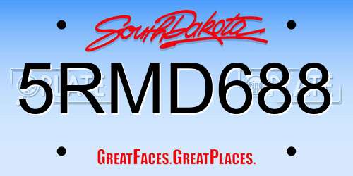 5RMD688 South Dakota License Plate
