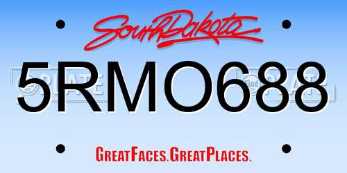 5RMO688 South Dakota License Plate