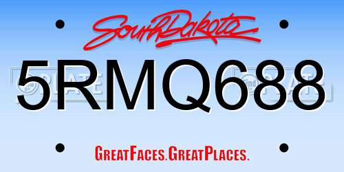 5RMQ688 South Dakota License Plate