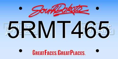 5RMT465 South Dakota License Plate