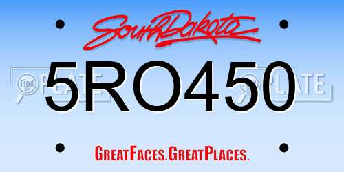 5RO450 South Dakota License Plate