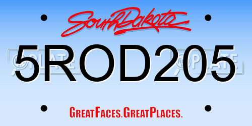 5ROD205 South Dakota License Plate