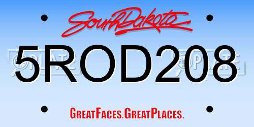 5ROD208 South Dakota License Plate