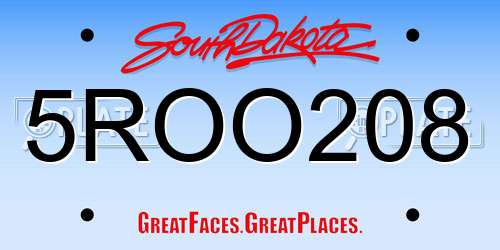 5ROO208 South Dakota License Plate