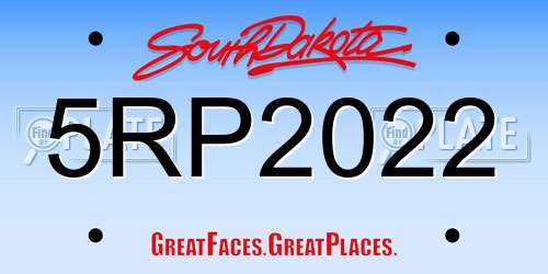 5RP2022 South Dakota License Plate