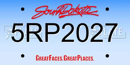 5RP2027 South Dakota License Plate