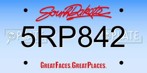 5RP842 South Dakota License Plate