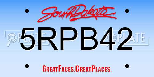 5RPB42 South Dakota License Plate