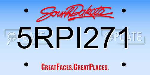 5RPI271 South Dakota License Plate