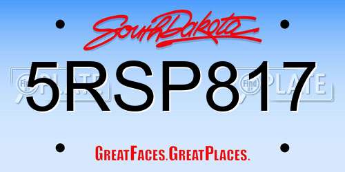 5RSP817 South Dakota License Plate