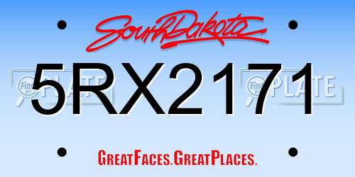 5RX2171 South Dakota License Plate