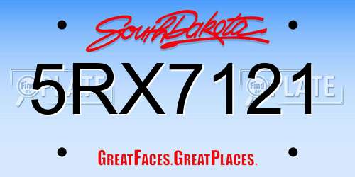 5RX7121 South Dakota License Plate
