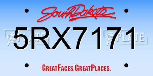 5RX7171 South Dakota License Plate