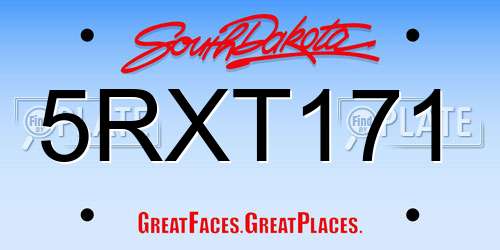5RXT171 South Dakota License Plate