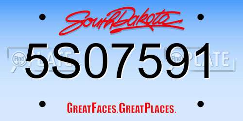 5S07591 South Dakota License Plate