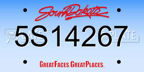 5S14267 South Dakota License Plate