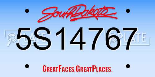 5S14767 South Dakota License Plate