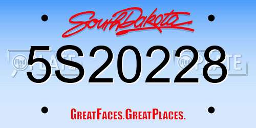 5S20228 South Dakota License Plate