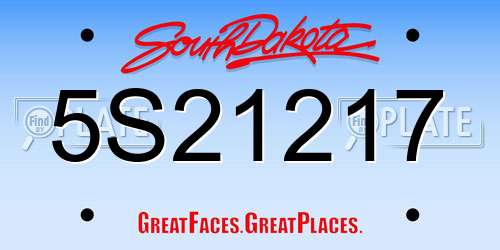5S21217 South Dakota License Plate