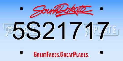 5S21717 South Dakota License Plate