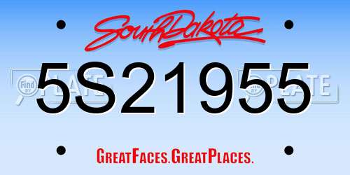 5S21955 South Dakota License Plate