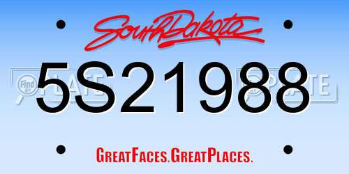 5S21988 South Dakota License Plate
