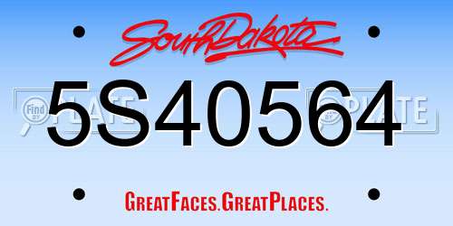 5S40564 South Dakota License Plate