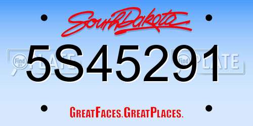 5S45291 South Dakota License Plate