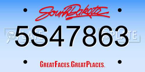 5S47863 South Dakota License Plate