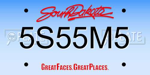 5S55M5 South Dakota License Plate