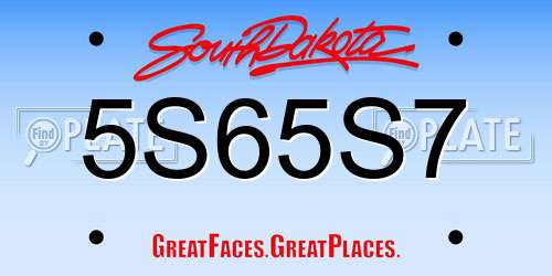 5S65S7 South Dakota License Plate