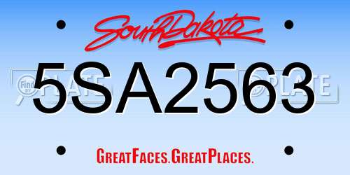 5SA2563 South Dakota License Plate