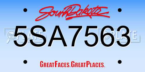 5SA7563 South Dakota License Plate
