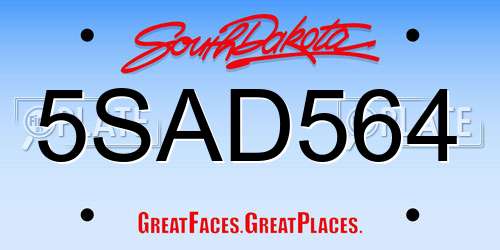 5SAD564 South Dakota License Plate