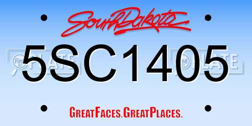 5SC1405 South Dakota License Plate
