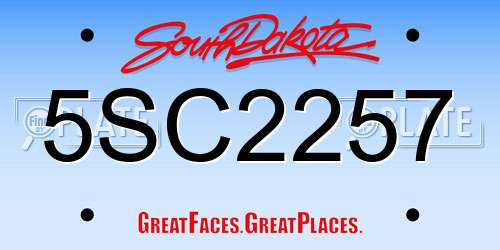 5SC2257 South Dakota License Plate