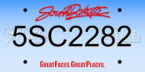 5SC2282 South Dakota License Plate