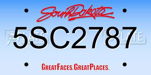 5SC2787 South Dakota License Plate