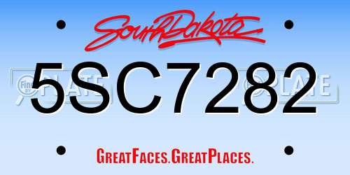 5SC7282 South Dakota License Plate