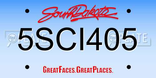 5SCI405 South Dakota License Plate