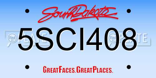 5SCI408 South Dakota License Plate