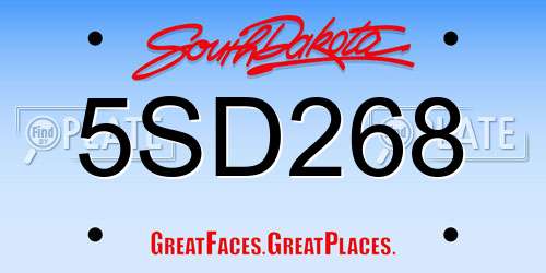 5SD268 South Dakota License Plate